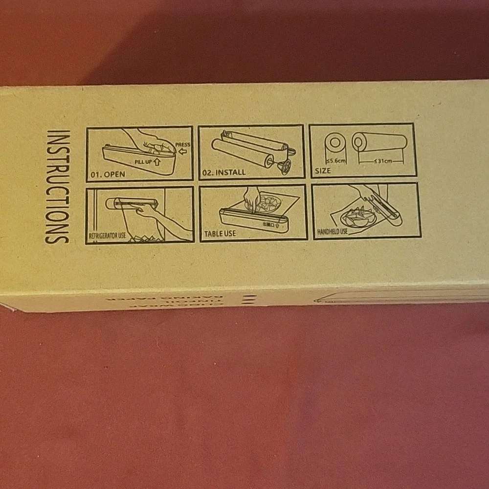 Cling Wrap Refillable Magnetic Plastic Wrap Dispenser with Side Cutter, NWT